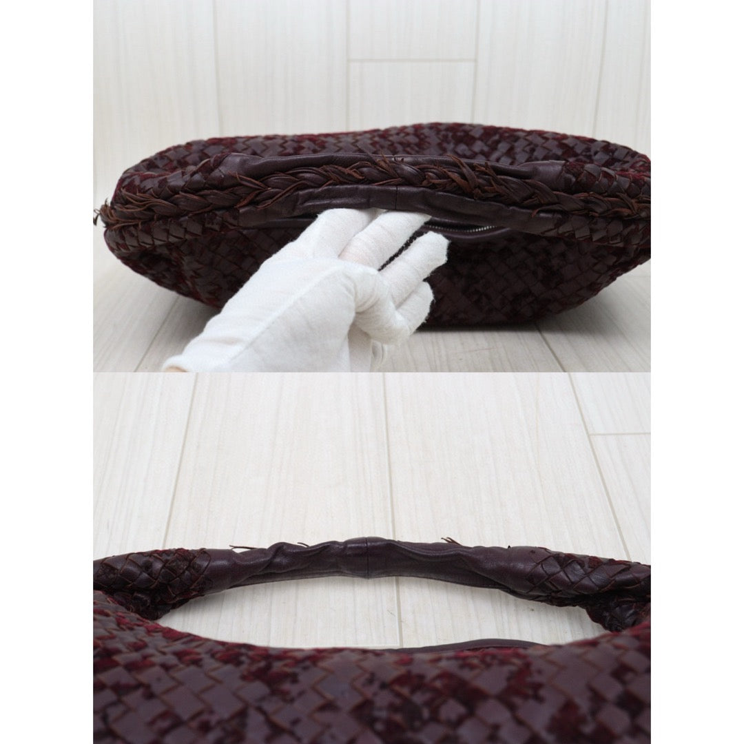 Good ( Rank AB)｜ Bottega Veneta Lamb Skin Braid Shoulder Bag Brown｜P25041401