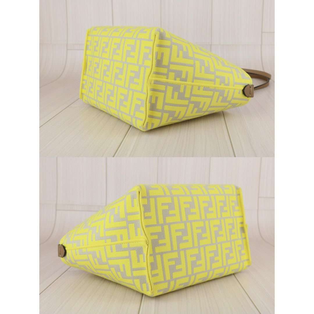 Excellent（Rank SA） ｜ FENDI Roll Canvas Pequin Yellow Tote  Bag ｜X24121825