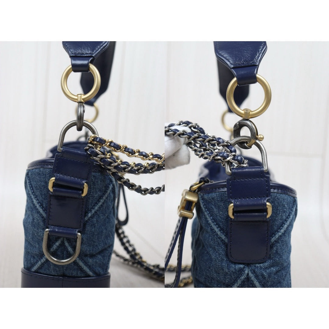 Good ( Rank AB)｜  CHANEL PM Gabrielle  Denim Handbag Shoulder Bag Blue Made In 2020Year｜Y25112507