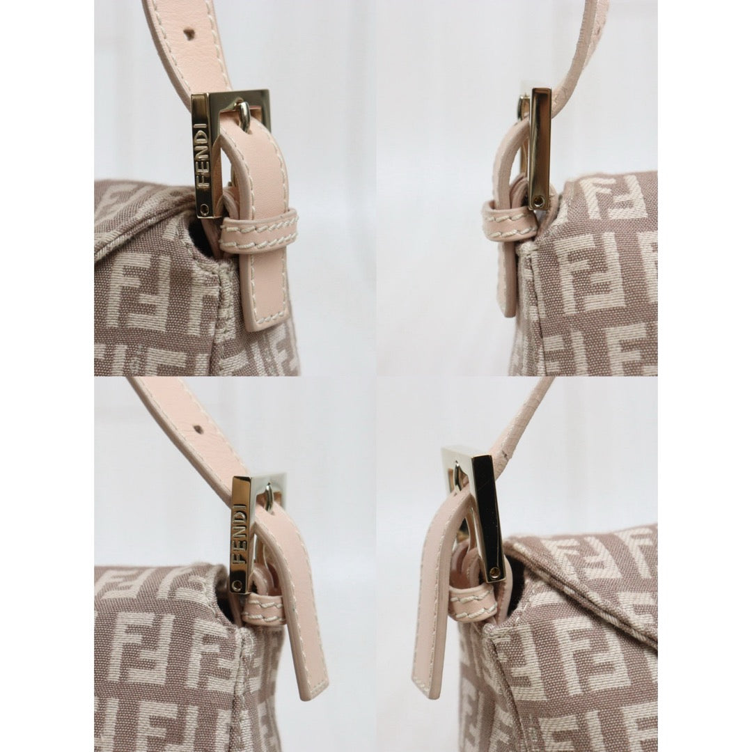 Very Good ( Rank A)｜ FENDI Zucca Mamma Baguette Shoulder Bag  Gold Hardware Pink｜25100714