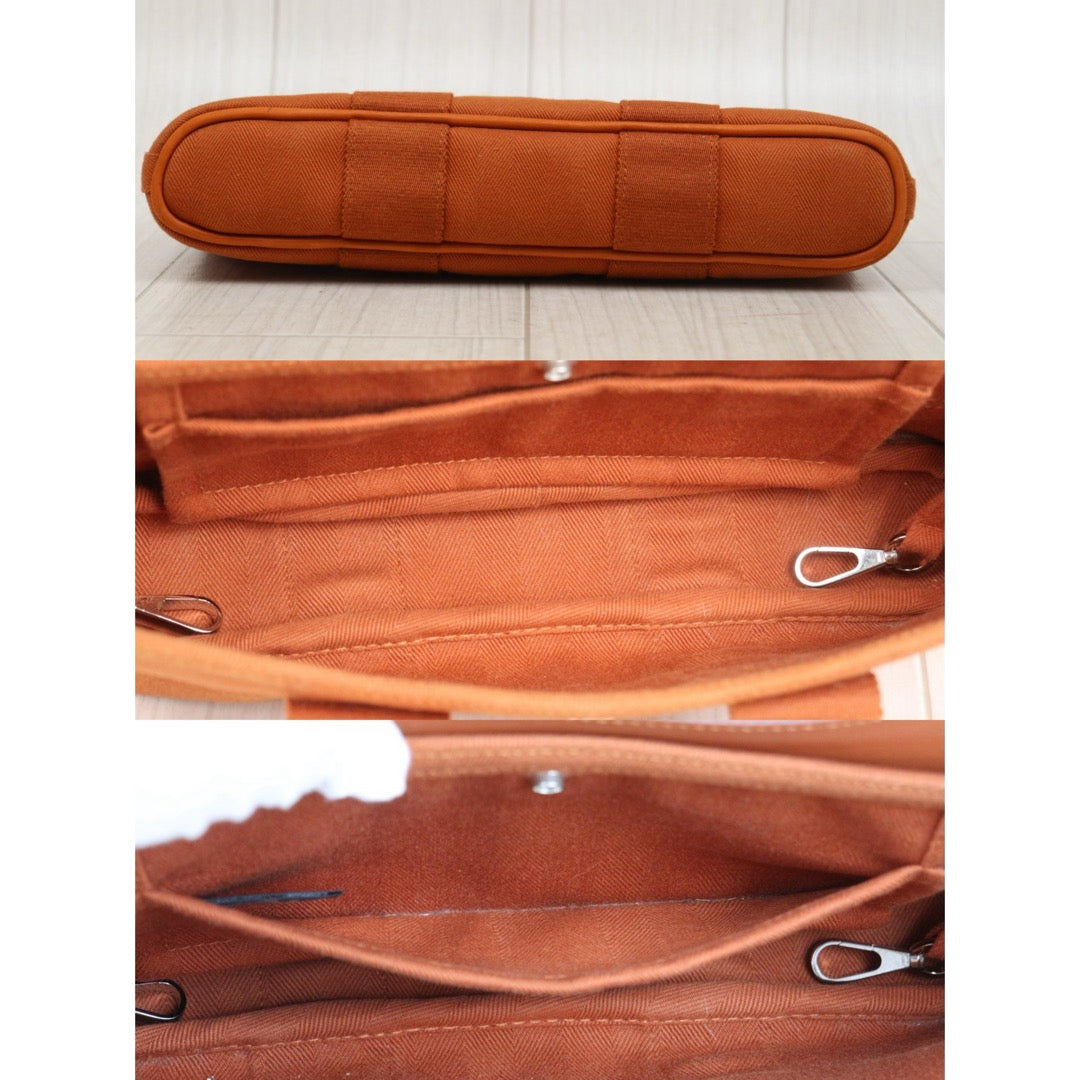Good ( Rank AB)｜ HERMES Valparaiso Canvas Orange HandBag With Pouch｜P25082714