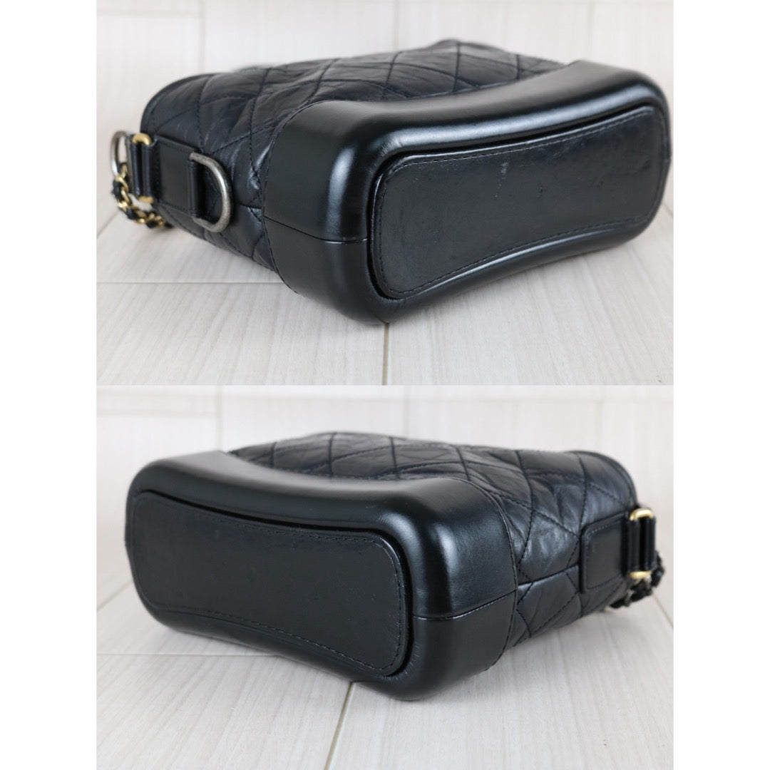 Good ( Rank AB)｜ CHANEL PM Gabrielle Calf Leather Shoulder Bag Black Made In 2018Year｜S26030812