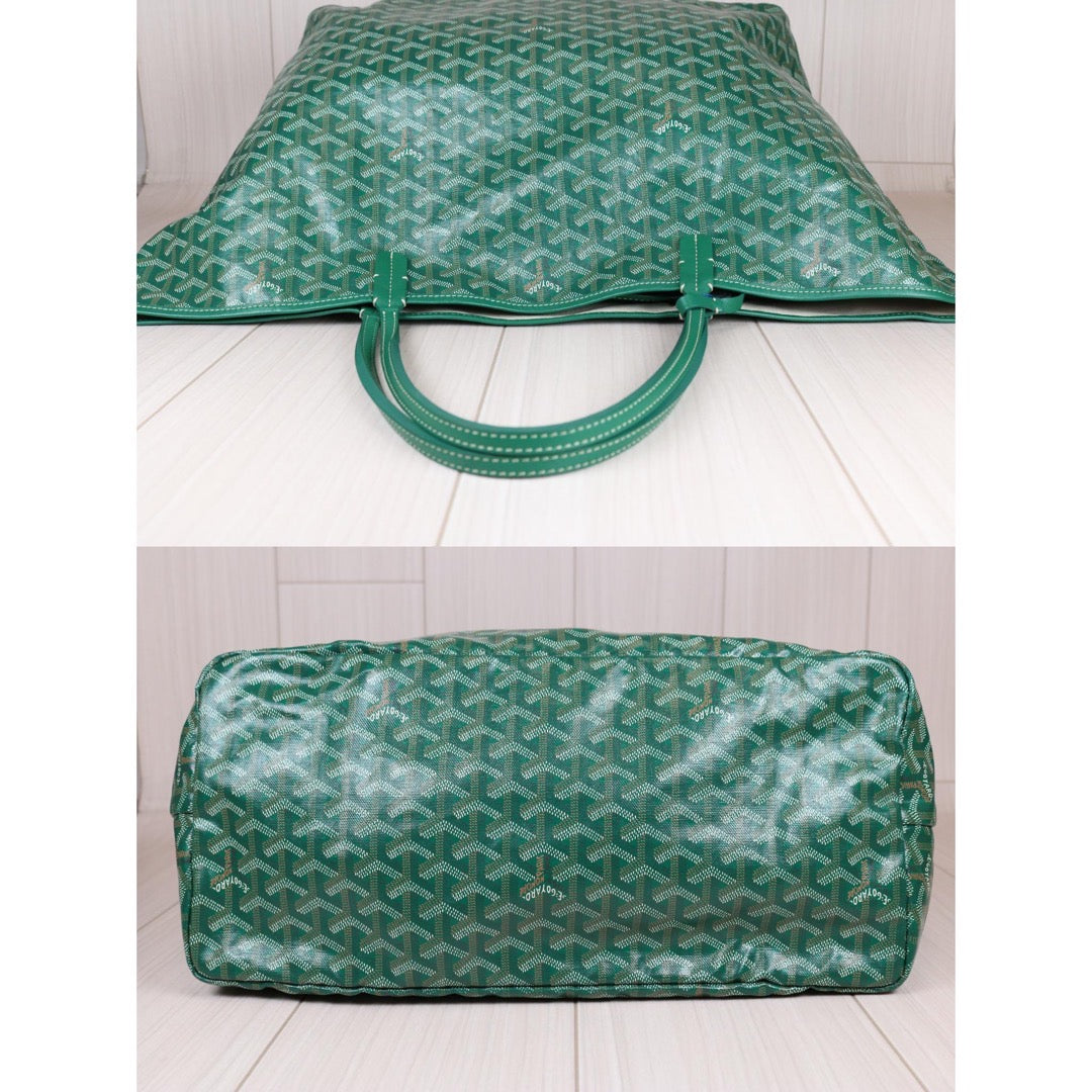 Rank A ｜ Goyard Saint-Louis GM Tote Bag Green｜S24071102