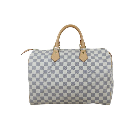 Include Entrupy Certificate of Authenticity｜Good ( Rank AB)｜ Louis Vuitton Azul Speedy 35 Hand Bag  ｜X26061802