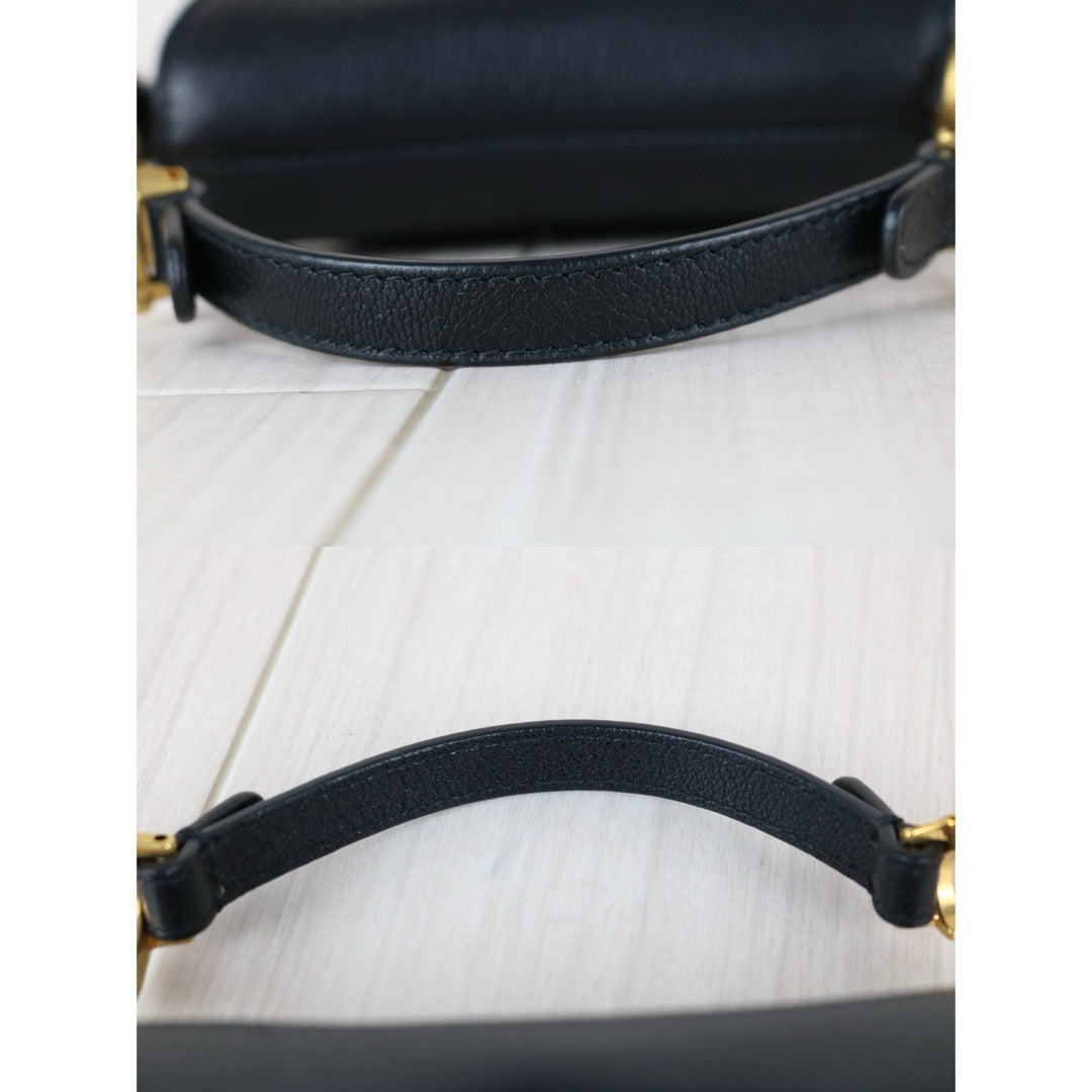 Very Good ( Rank A)｜Dior Trotter Saddle Calf Leather Mini Mini HandBag  Black ｜S25103007