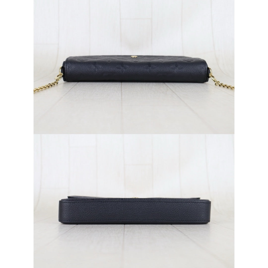 Include Entrupy Certificate of Authenticity｜Very Good ( Rank A)｜Full Set Louis Vuitton Monogram Empreinte Pochette Felicie Shoulder Bag Black  IC Chips Model｜S26060132