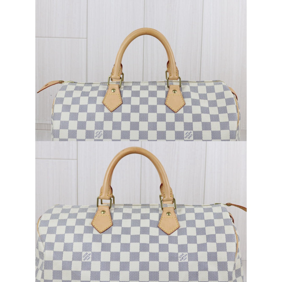 Include Entrupy Certificate of Authenticity｜Good ( Rank AB)｜ Louis Vuitton Azul Speedy 35 Hand Bag  ｜X26061802