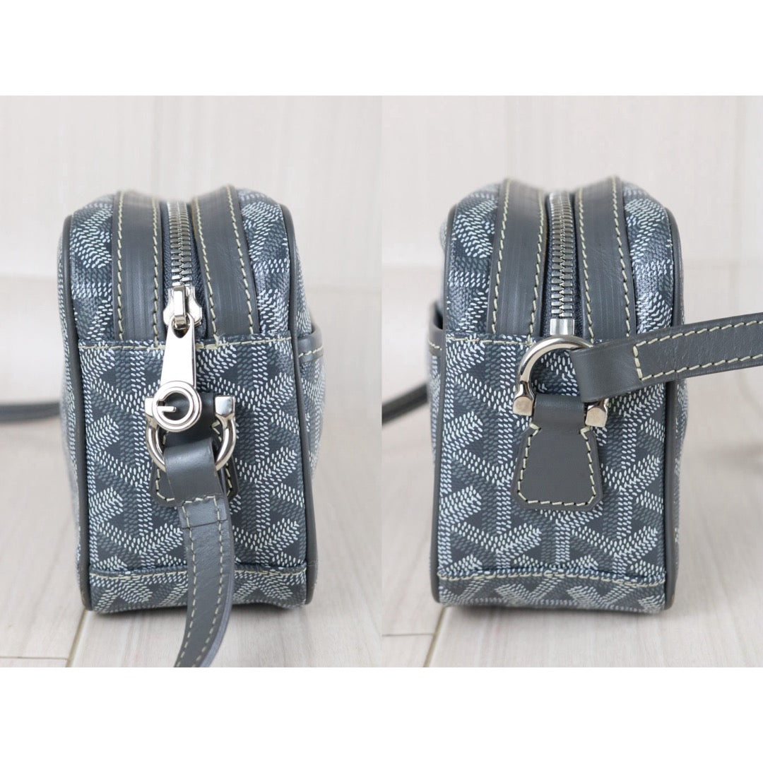 Include Entrupy Certificate of Authenticity｜Good ( Rank AB)｜ Goyard Cap-vert Camera Shoulder Bag Grey｜S26073114