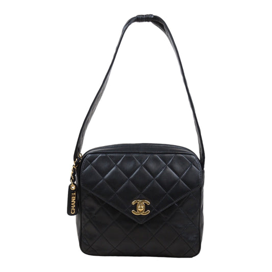 Rank A｜ CHANEL Matrasse Lamb Skin Shoulder Bag Black  ｜24041122