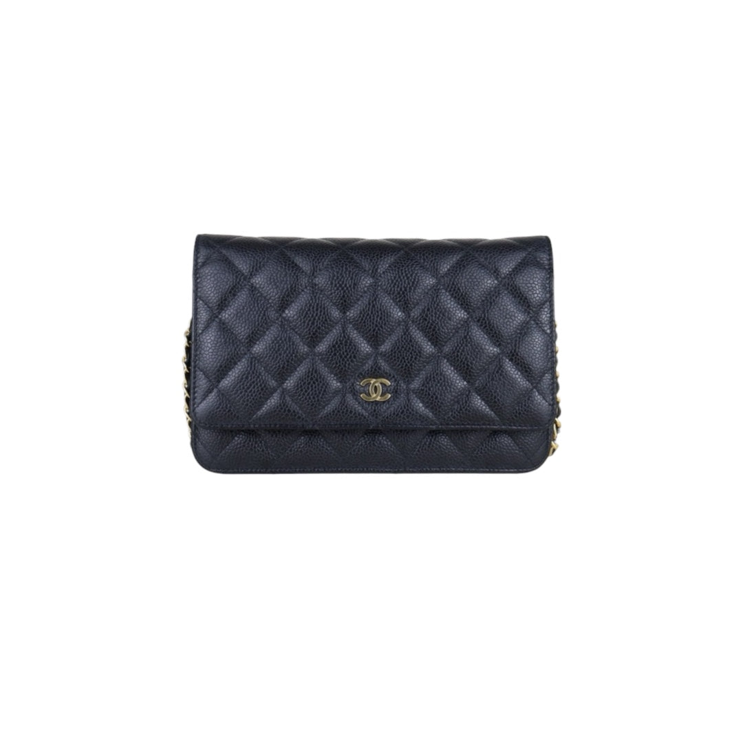 Very Good ( Rank A) ｜ CHANEL Matrasse Chain Caviar Skin WOC19 Shoulder Bag Black Made In 2020～2021Year ｜S25121001