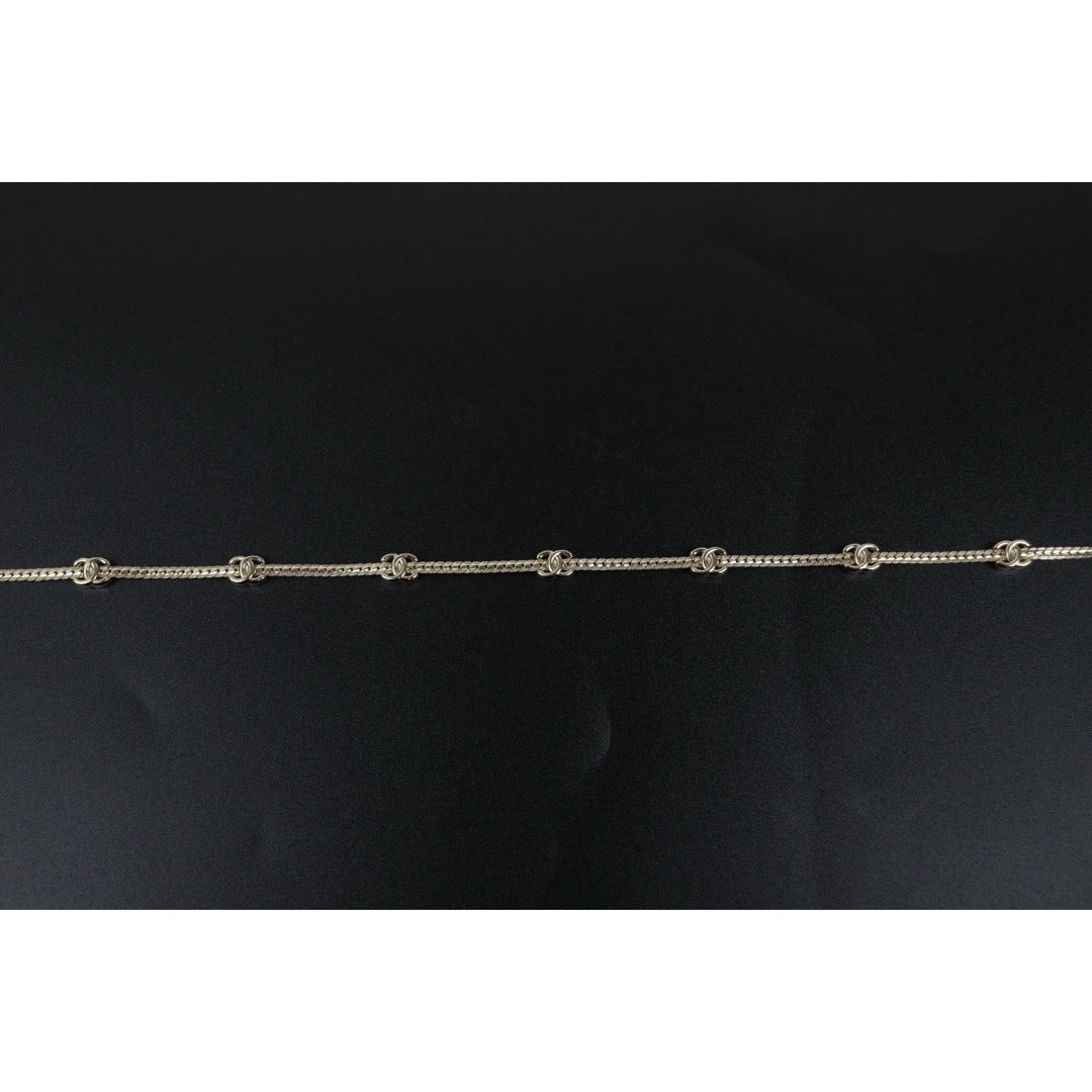 Very Good ( Rank A) ｜  CHANEL Coco Mark 24B Snake Bone Chain  Choker Necklace ｜V25110608