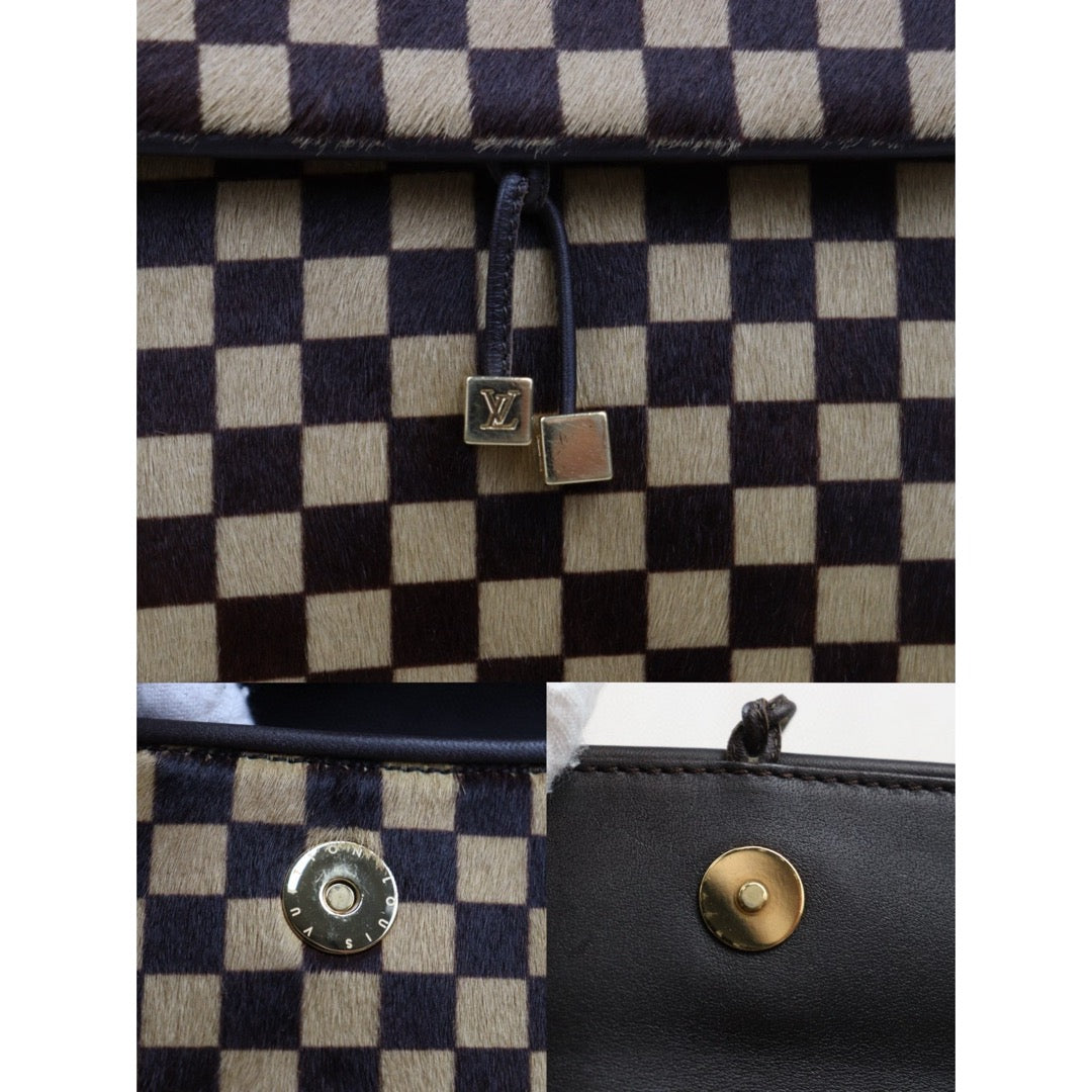 Include Entrupy Certificate of Authenticity｜Very Good ( Rank A)｜ Louis Vuitton Gazelle Damier Sauvage Halaco Shoulder Bag Brown ｜S25021023