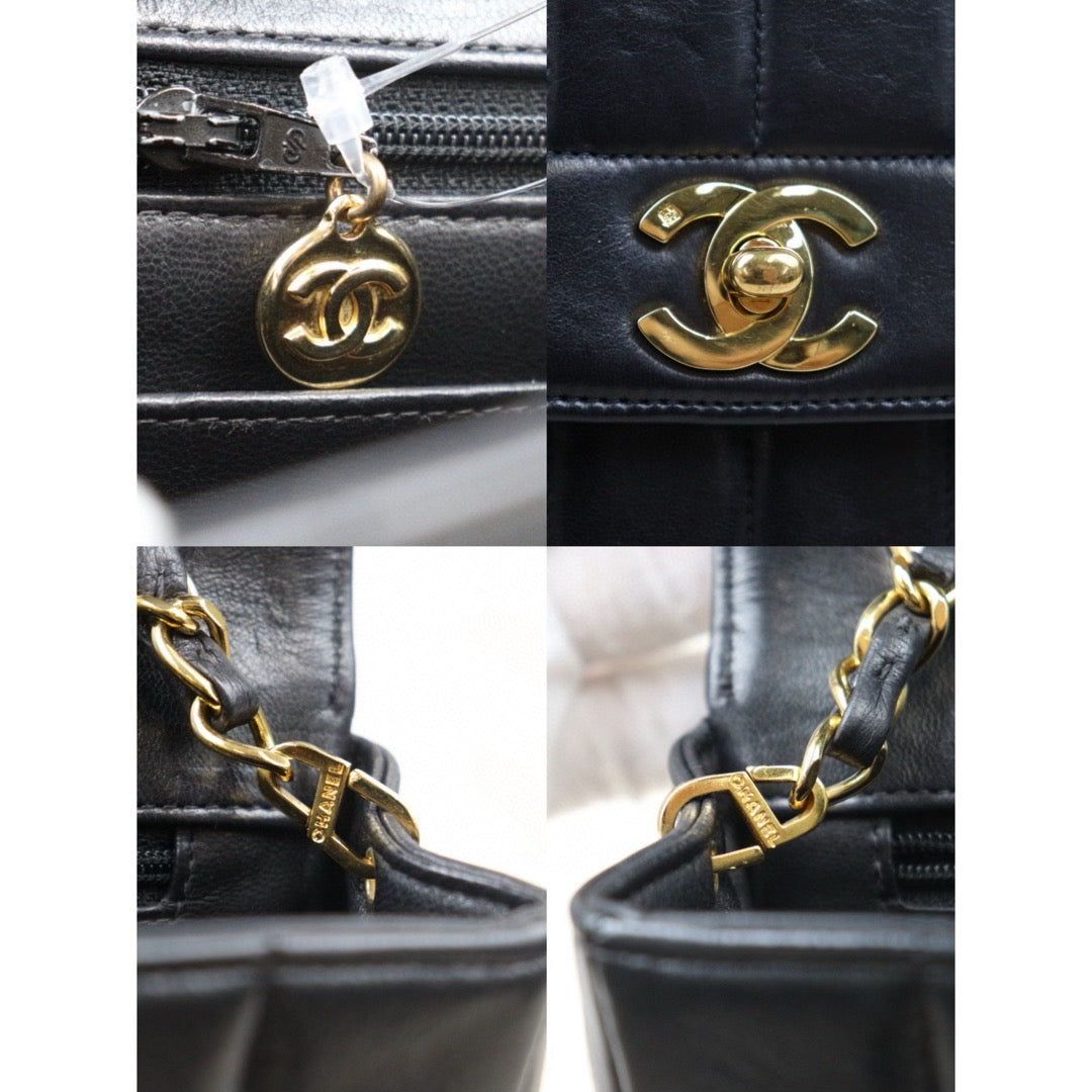 Good ( Rank AB)｜ CHANEL  Mademoiselle 22 Lamb Skin Shoulder Bag Black  Made in 1994-1996Year ｜P24110113