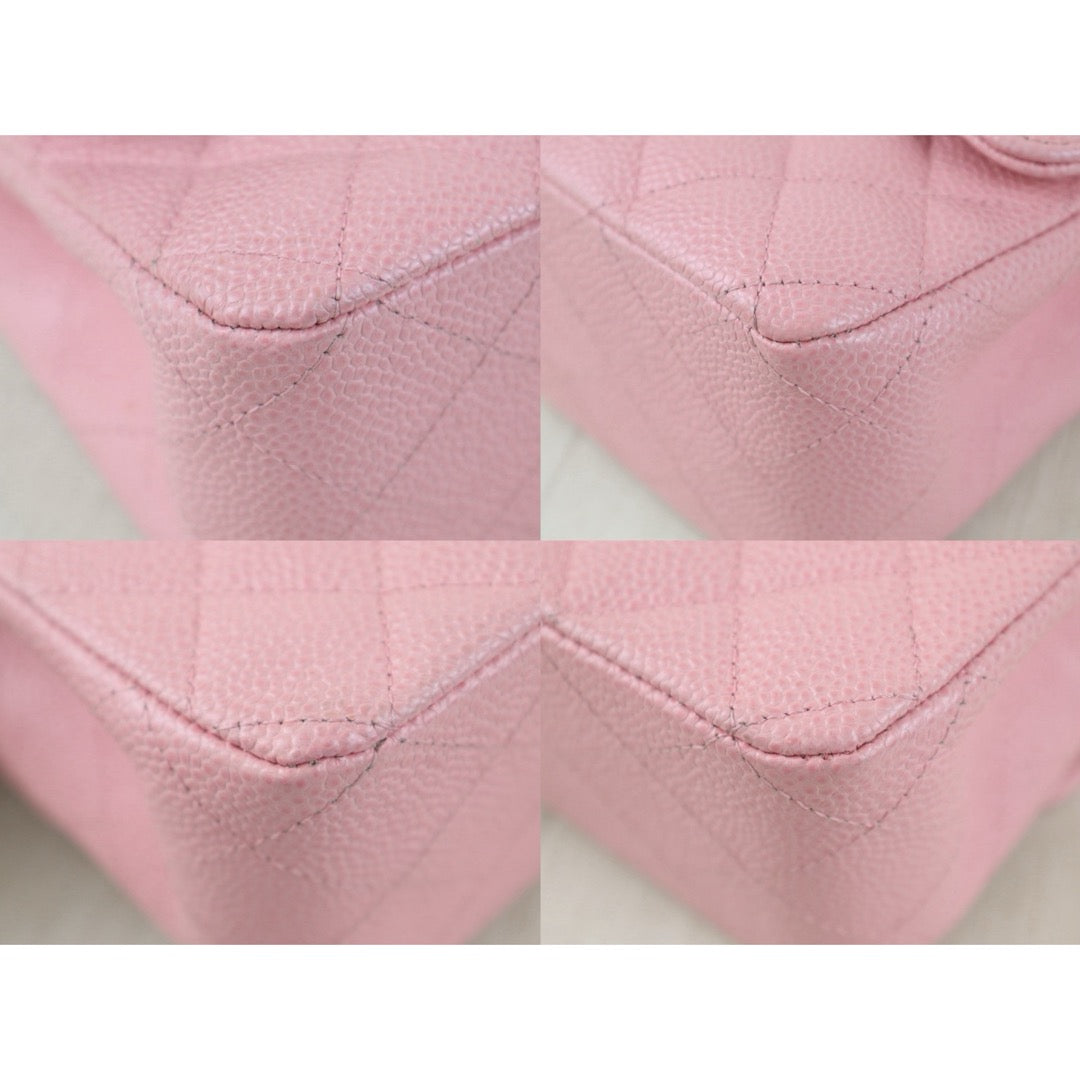Include Entrupy Certificate of Authenticity｜Excellent（Rank SA）｜ CHANEL Caviar Skin Calf Leather Chain Double Flap 25 Shoulder Bag  Light Pink Made In 2005-2006Year｜S26083006