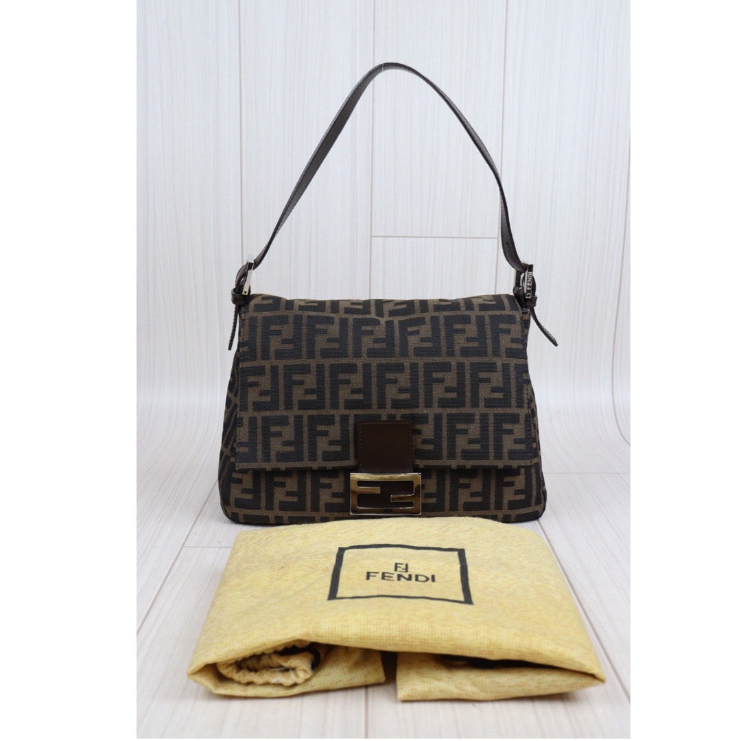 Rank A｜ FENDI Zucca Mamma Baguette Shoulder Bag ｜23112315