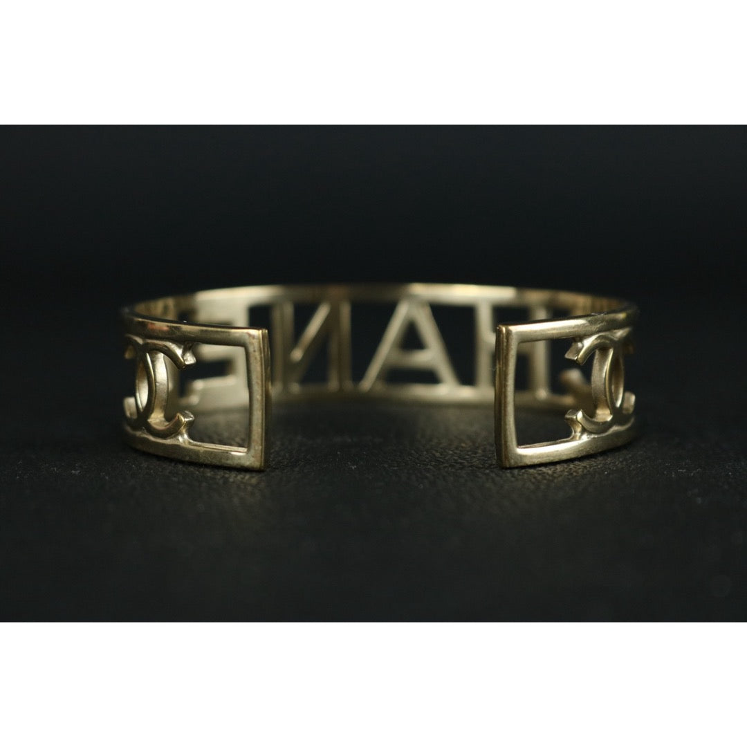 Very Good ( Rank A) ｜ CHANEL B15S Light Gold Letter Hollow Design Bracelet Made In 2015Year ｜S25121111