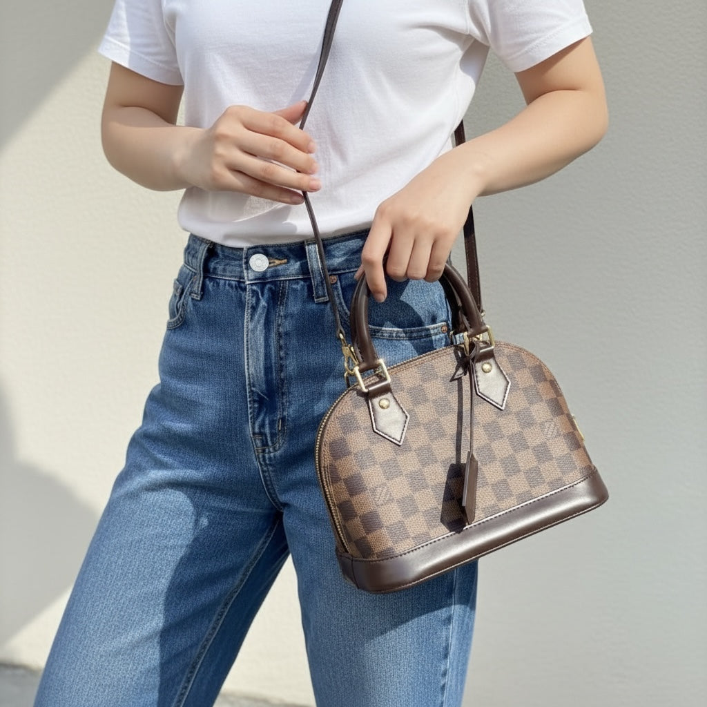 Include Entrupy Certificate of Authenticity｜Excellent（Rank SA）｜Louis Vuitton Damier Alma BB HandBag Shoulder Bag｜S26040816