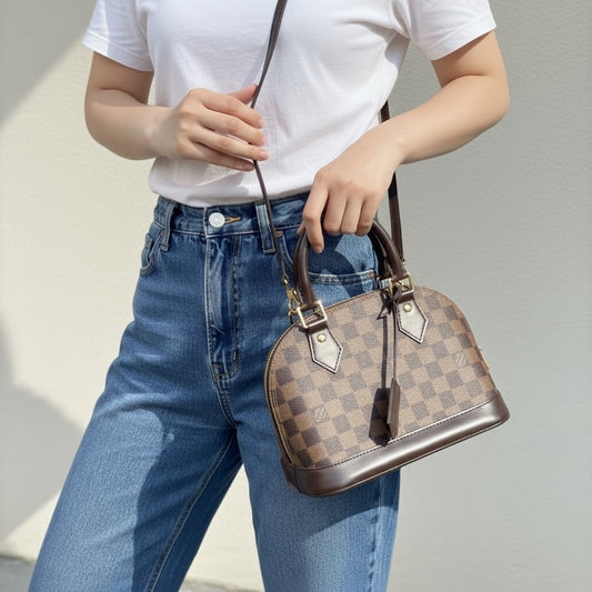 Include Entrupy Certificate of Authenticity｜Excellent（Rank SA）｜Louis Vuitton Damier Alma BB HandBag Shoulder Bag｜S26040816