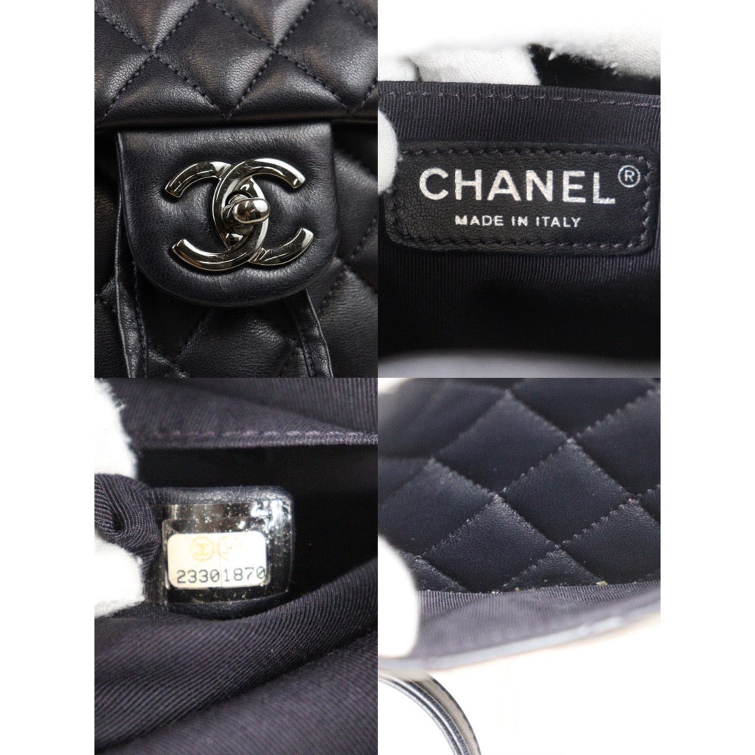 Very Good ( Rank A) ｜CHANEL Matrasse Lamb Skin Backpack Navy Close To Black Made in 2017 Year｜S24071433