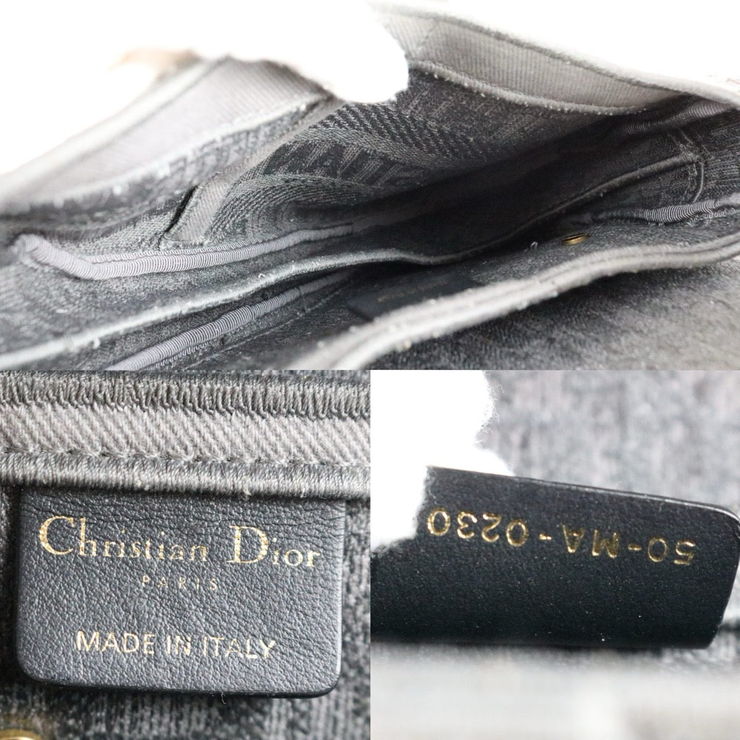 Very Good ( Rank A) ｜Dior Trotter Saddle Obique Gray Shoulder Bag Medium｜S25103005