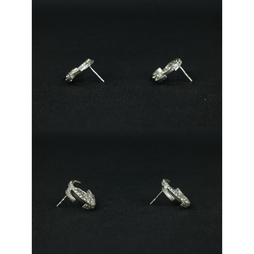 Include Authentic Detective Certificate of Authenticity｜Very Good ( Rank A) ｜CHANEL B15C COCO Mark Rhinestone Earrings Made In 2015Year｜S26061004