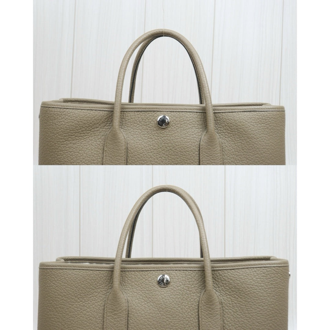 Include Entrupy Certificate of Authenticity｜Very Good ( Rank A)｜ HERMES Negonda Beige Garden Party 30 Handbag W Stamp Made In 2024 Year｜S26080616