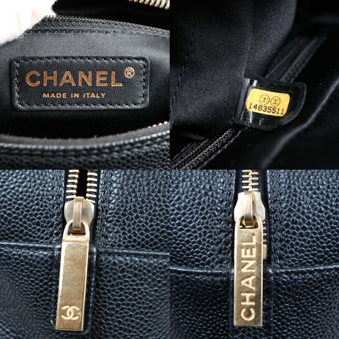 Good ( Rank AB)｜ CHANEL Matrasse Caviar Skin PTT Hand Bag  Black Made in 2010-2011Year｜S24070804