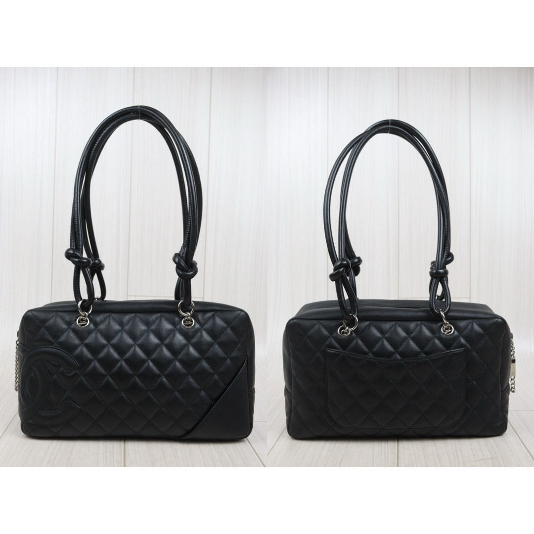 Very Good ( Rank A)｜ CHANEL Cambon Line Bowling Bag Black Made In 2003～2004 Year｜25092602