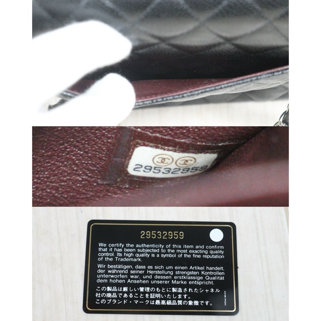 Include Entrupy Certificate of Authenticity｜Very Good ( Rank A)｜ CHANEL Caviar Skin Matrasse Chain Double Flap 25 Shoulder Bag Black Made In 2019-2020Year  ｜S26080607