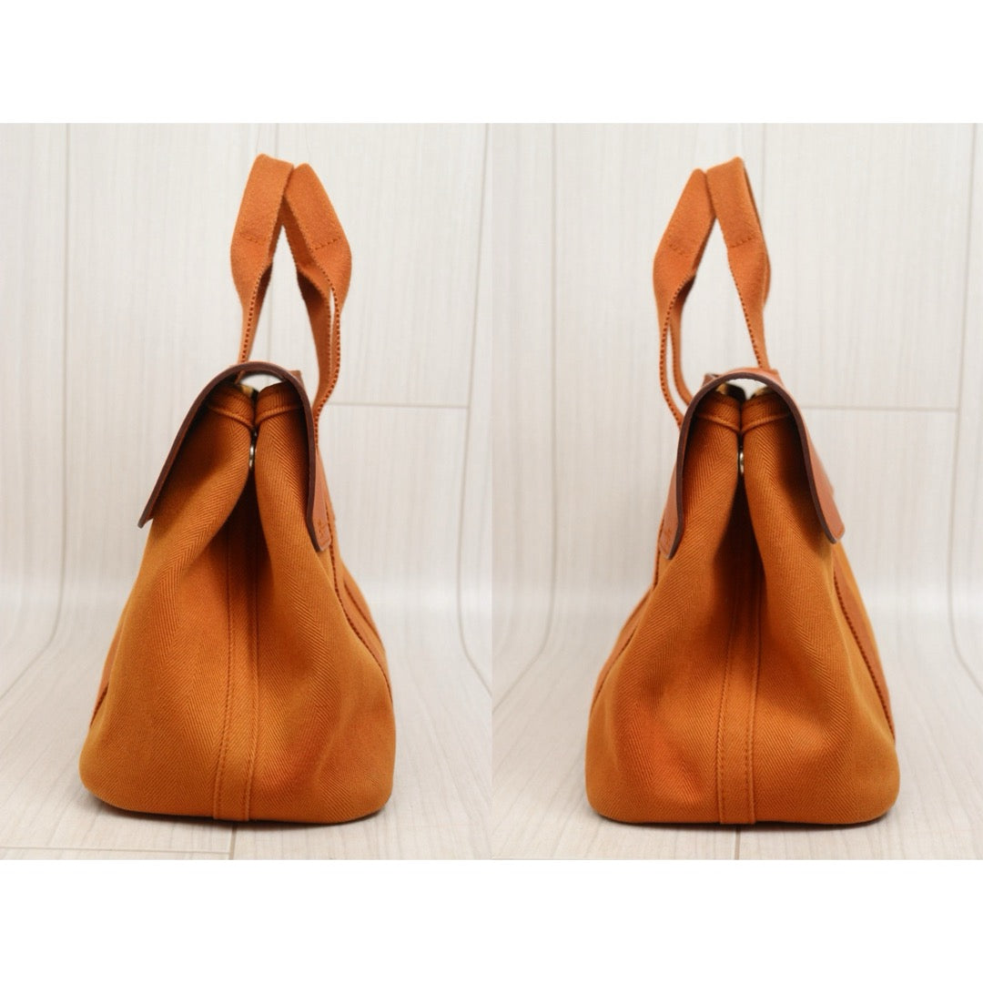 Include Entrupy Certificate of Authenticity｜Good ( Rank AB)｜ HERMES Valparaiso  Orange Canvas Hand Bag  PM｜26061811