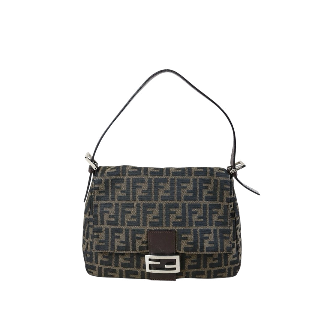 Include Entrupy Certificate of Authenticity｜Good ( Rank AB)｜ FENDI Zucca Mamma Baguette  Shoulder Bag  ｜S26041201