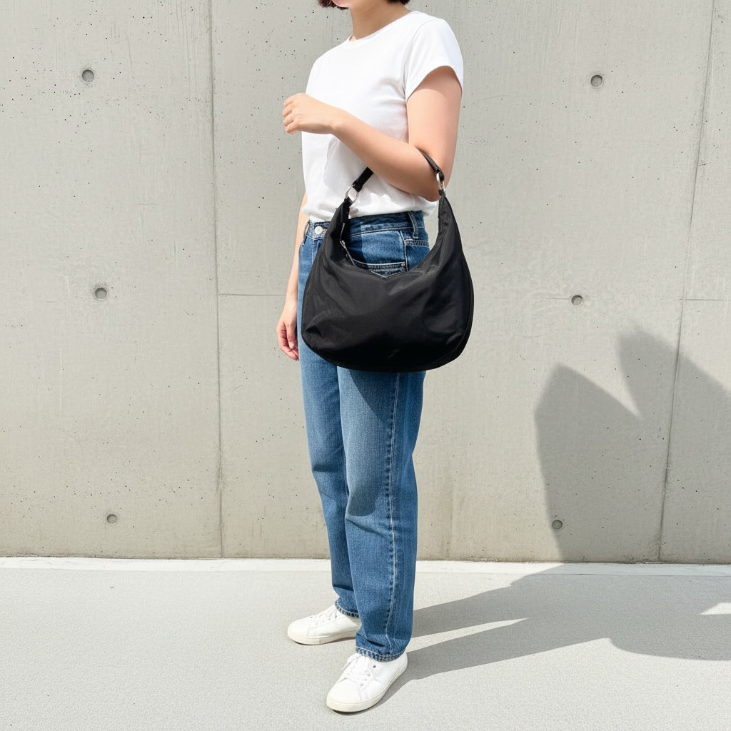 Include Entrupy Certificate of Authenticity｜Good ( Rank AB)｜ PRADA HOBO GM Black HandBag ｜26040804