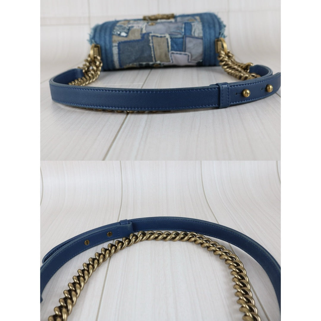 Very Good ( Rank A) ｜CHANEL Denim Blue Patch Work Leboy PM Made in 2014-2015 Year｜F25012301