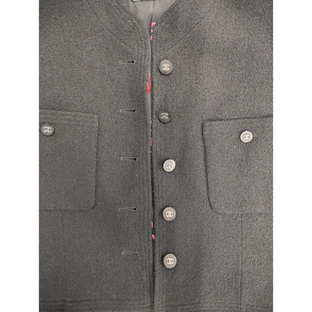 Very Good ( Rank A) ｜ CHANEL Wool  Black Boutique Coat｜W25102109