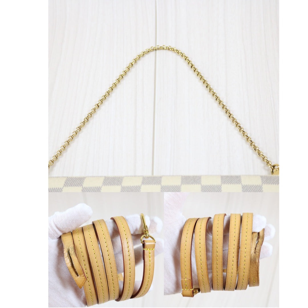 Rank A ｜ Louis Vuitton Damier Azur Favorite MM Shoulder Bag｜S24040205