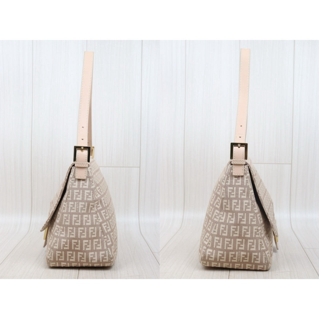 Very Good ( Rank A)｜ FENDI Zucca Mamma Baguette Shoulder Bag  Gold Hardware Pink｜25061914
