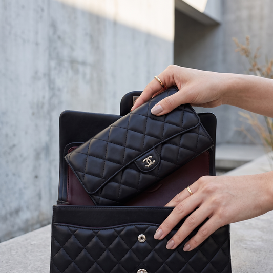 Include Entrupy Certificate of Authenticity｜Good ( Rank AB)｜CHANEL Lamb Skin Black Long Wallet Made In 2016-2017Year｜S26083005
