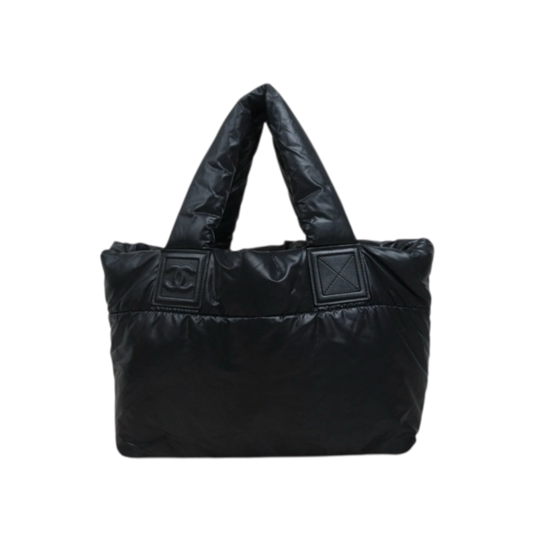 Include Entrupy Certificate of Authenticity｜Good ( Rank AB)｜ CHANEL Down Tote Bag  Black Made in 2009-2010Year ｜V25100717