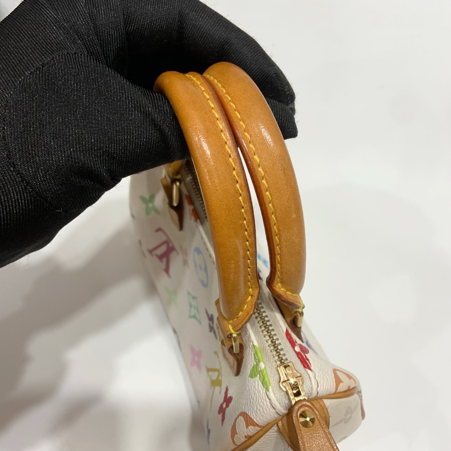 LV Monogram Mini Speedy Multicolor Handbag Ｗhite