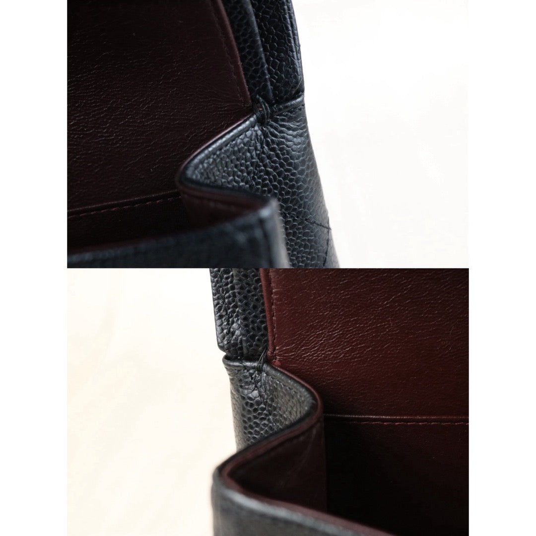 Include Entrupy Certificate of Authenticity｜Very Good ( Rank A)｜ CHANEL Matrasse Chain Caviar Skin Jumbo Black  Made In 2011Year｜S26060104