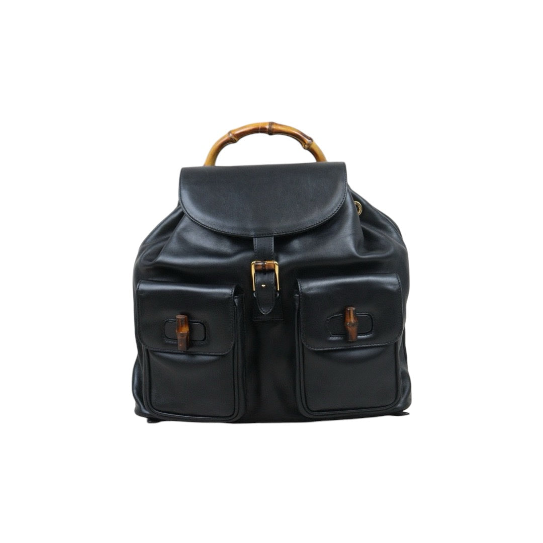 Very Good ( Rank A) ｜GUCCI Bamboo Leather GM Backpack Back｜24103112