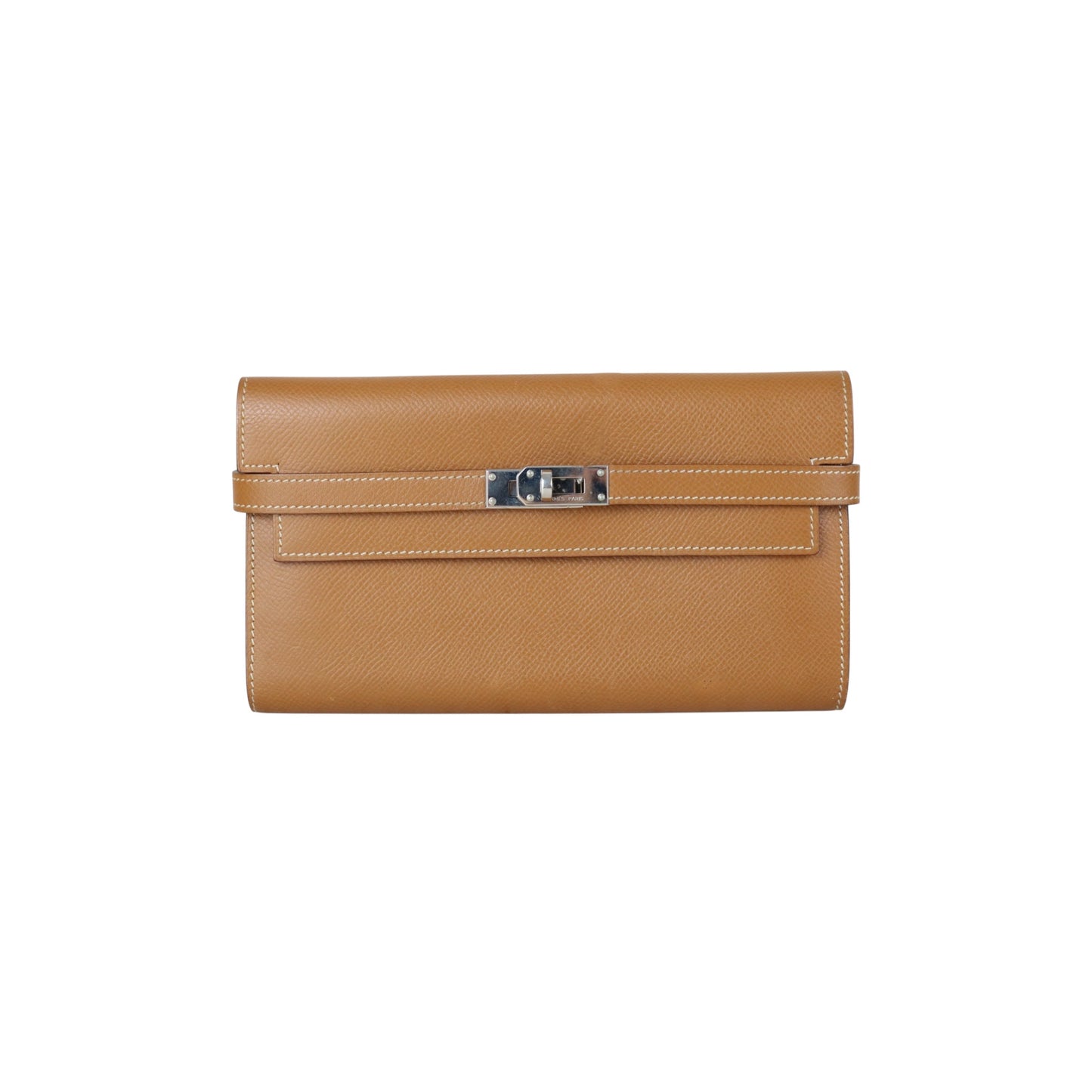 Good ( Rank AB)｜ HERMES Epsom Kelly Wallet Golden Brown B Stamp Made In 2023 Year｜W25062102