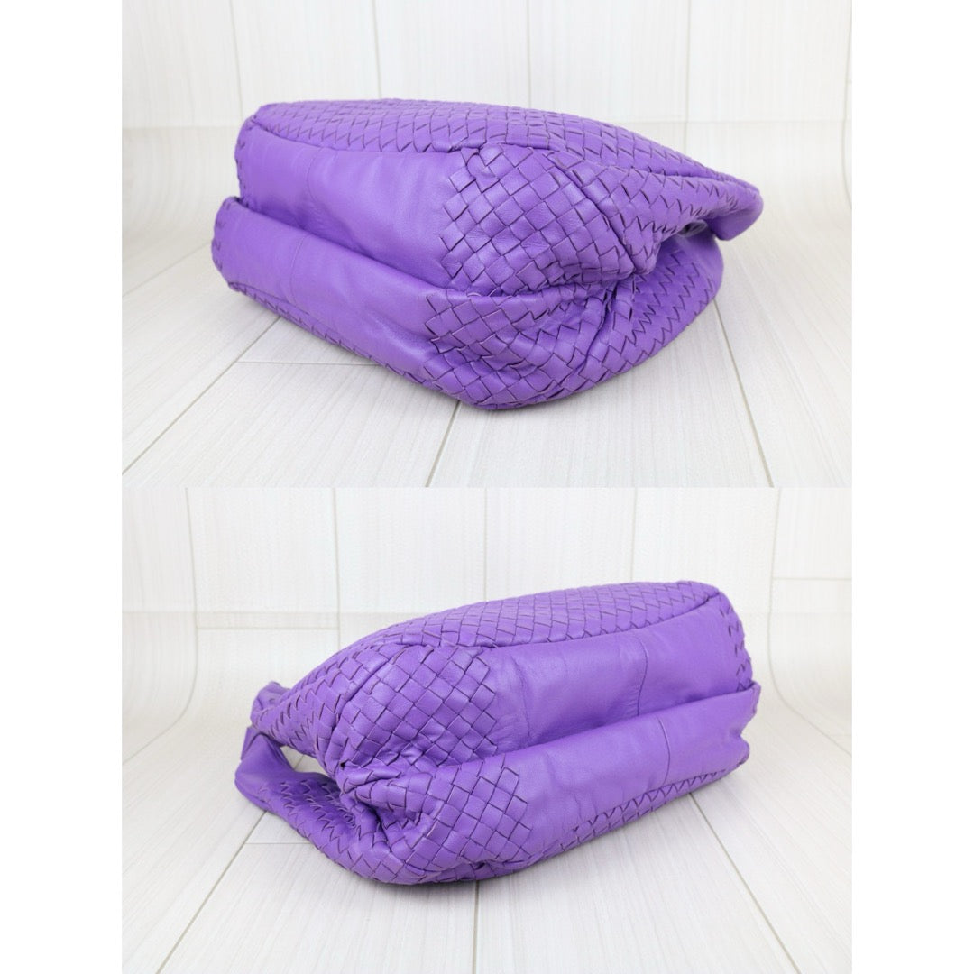 Excellent（Rank SA）｜ Bottega Veneta Lamb Skin Braid Shoulder Bag Purple｜X25041701