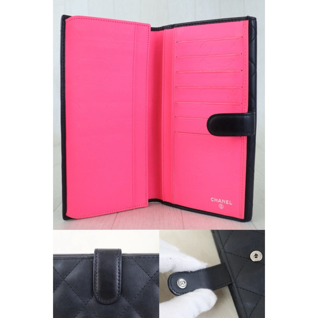 Include Entrupy Certificate of Authenticity｜Good ( Rank AB) ｜ CHANEL Cambon Long Wallet Black Made In 2013-2014 Year｜Z26101102