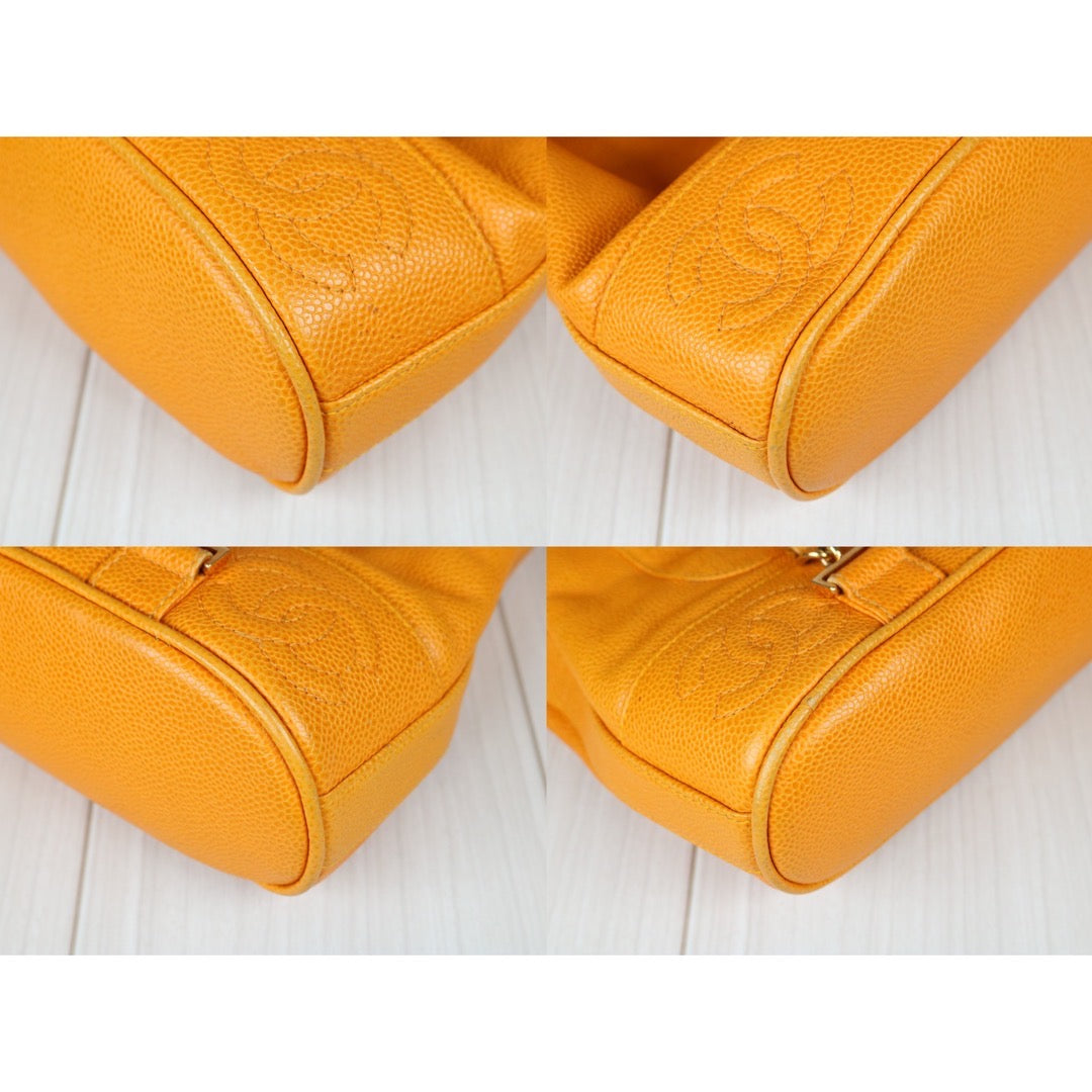 Good ( Rank AB)｜CHANEL Caviar Skin Backpack Orange Made in 1996-1997 Year｜S24060606