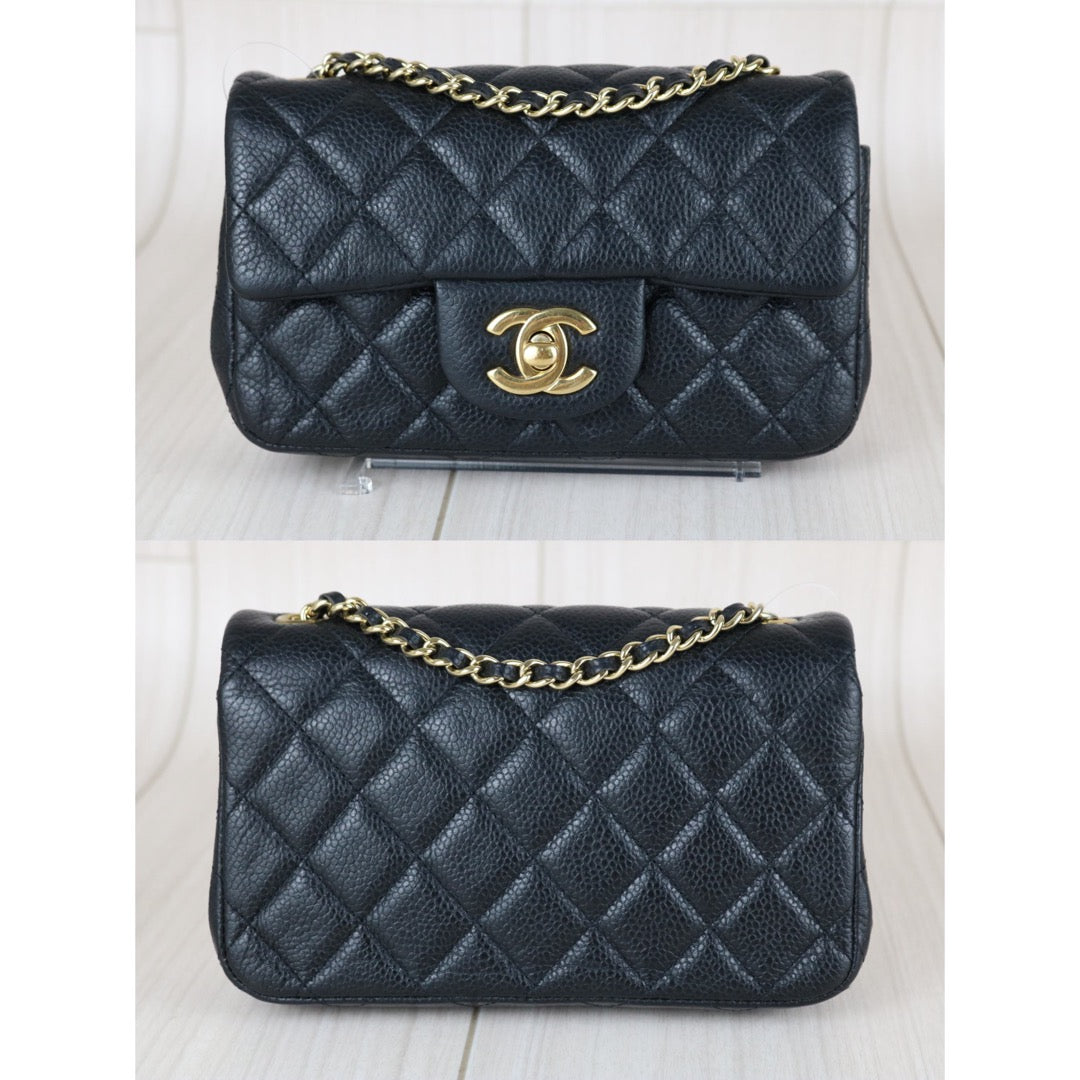 Good ( Rank AB)｜ CHANEL  Matrasse Extra Mini Chain Caviar Skin CF17 Shoulder Bag Made in 2012-2013 Year｜S25110501