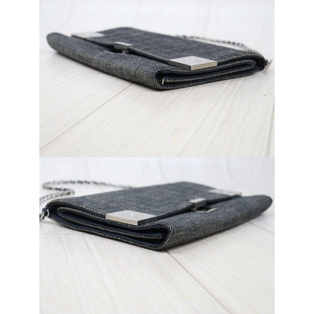 Good ( Rank AB)｜ CHANEL Denim Chocolate Bar Chain Bag Made in 2002-2003 Year｜V24122605