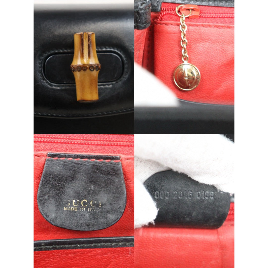 Good ( Rank AB)｜ GUCCI Bamboo Box Leather PM Black Hand Bag ｜P24110114