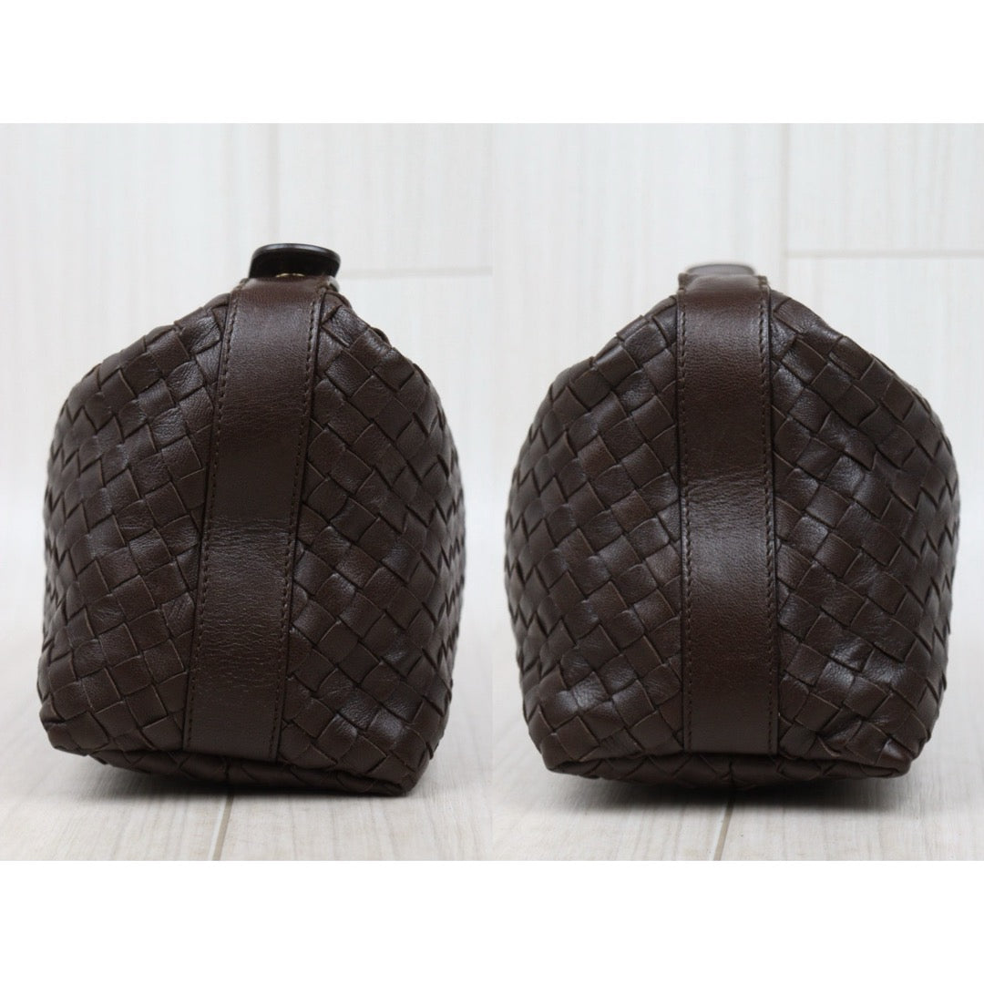 Very Good ( Rank A)｜ Bottega Veneta Lamb Skin  Braid HandBag Brown｜25052909