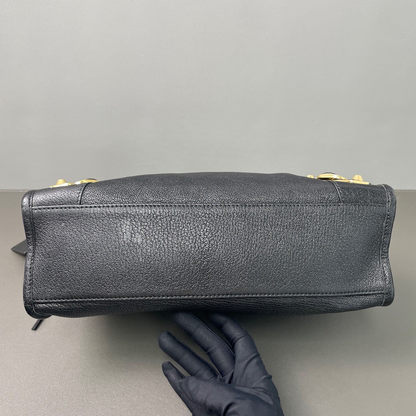 Very Good ( Rank A)｜Balenciaga Goatskin edge Mini Classic City Haze Black HandBag Shoulder Bag